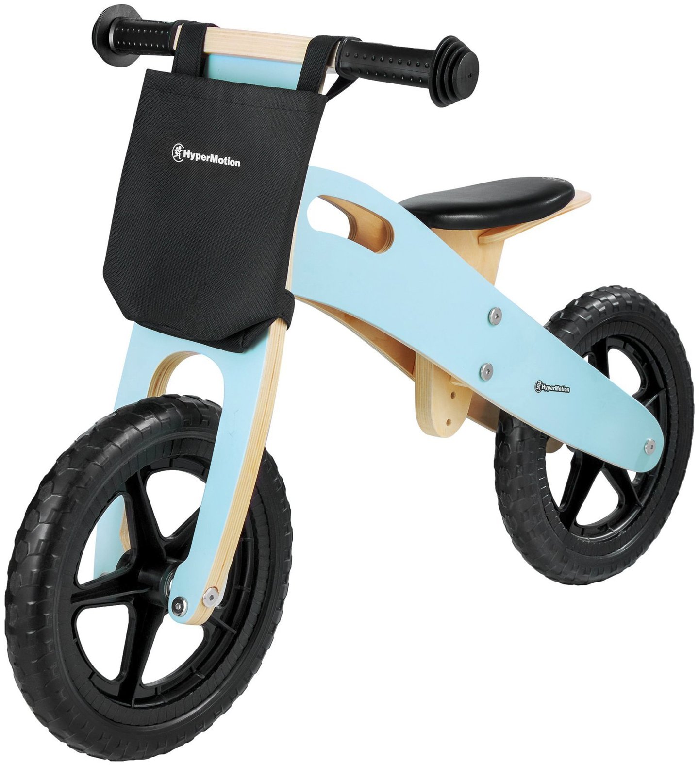 HyperMotion LEXI Wooden Balance Bike - foam wheels, super lightweight - blue