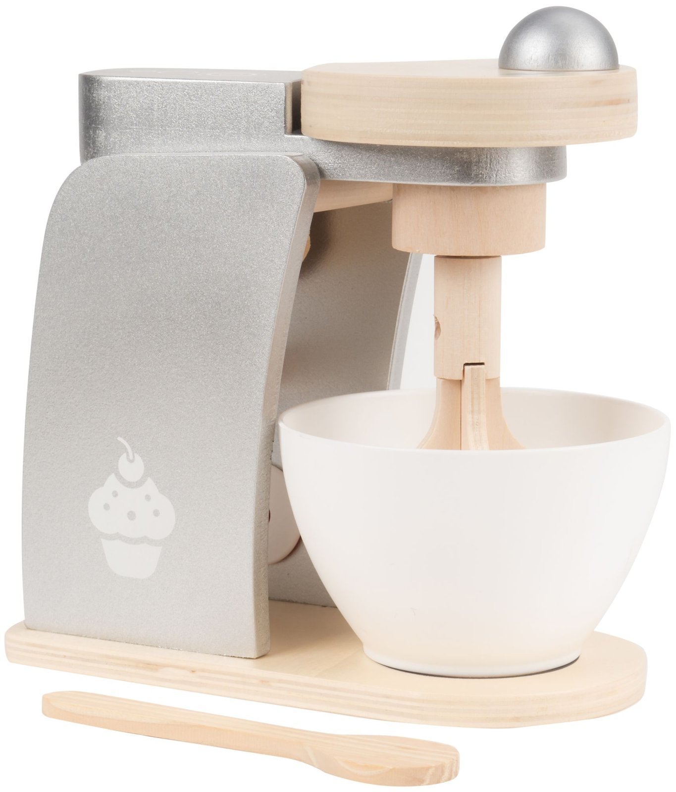 Wooden mixer with a bowl, kneading robot